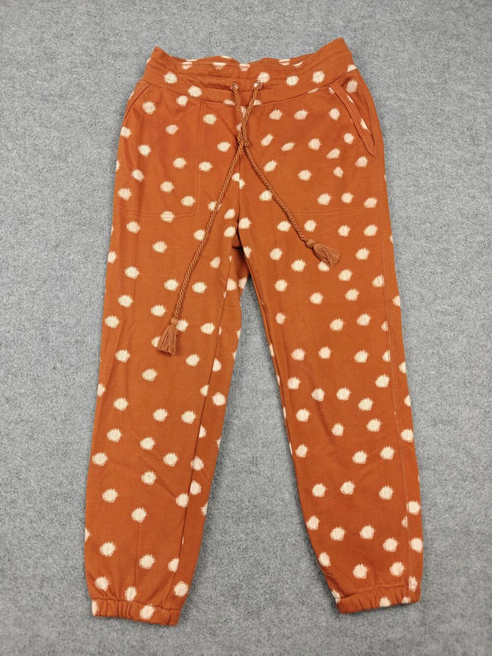 Daily Practice Pants Womens XS Orange Polka Dot Jogger French Terry
